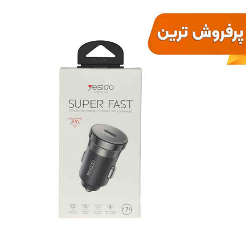 شارژر فندکی PD و فست تک پورت Yesido مدل Y74 30W