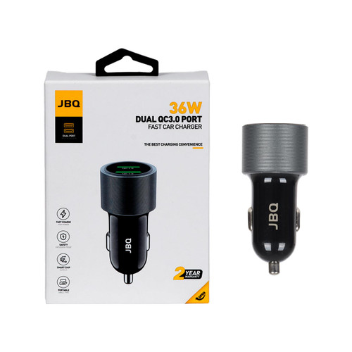 شارژر فندکی فست دو پورت JBQ مدل CC-736 36W